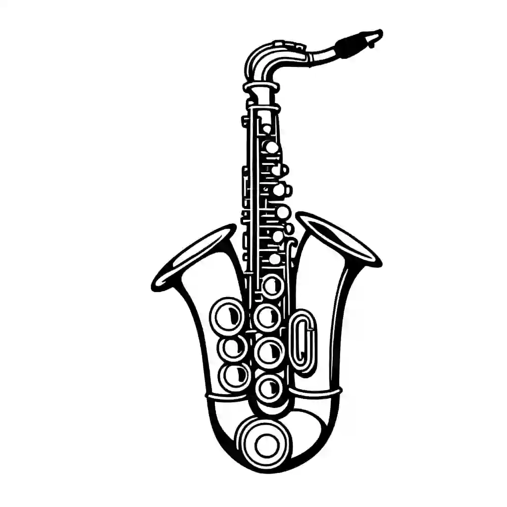 Saxophone coloring pages